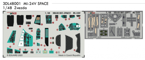 1/48 Mil Mi-24V SPACE-3D Decals with etched parts