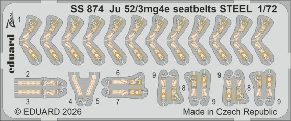 Eduard Seatbelts Ju 52/3mg4e 1/72 pour Airfix