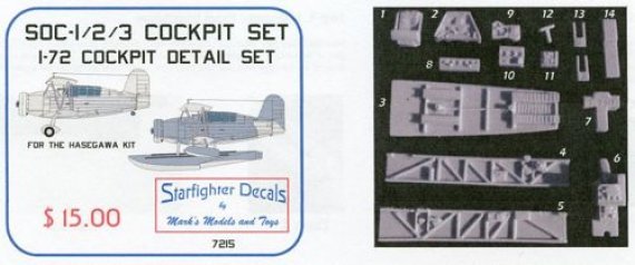 1/72 SOC Seagull Cockpit set. Designed for the Hasegawa SOC-3
