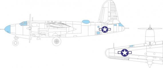 Mask 1/48 B-26G Marauder US nat.insignia for ICM