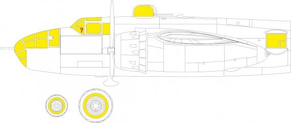 Mask 1/48 B-25J glazed nose