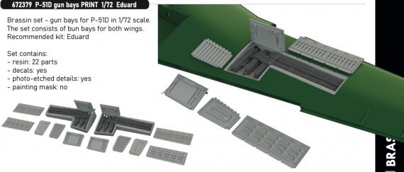 Brassin 1/72 P-51D gun bays for Eduard