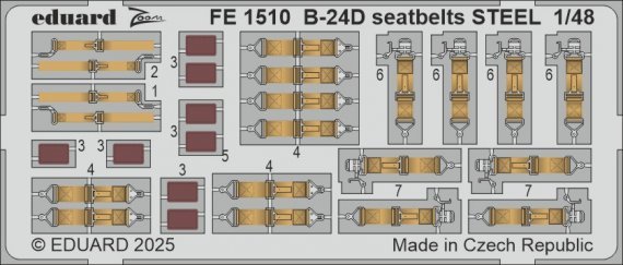 1/48 B-24D seatbelts STEEL for Hobby Boss