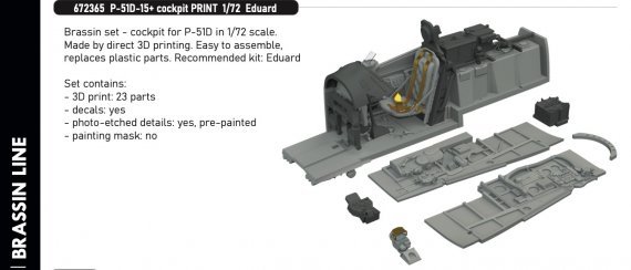 Brassin 1/72 P-51D-15+ cockpit for Eduard