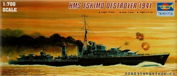 Trumpeter HMS Eskimo F75 Tribal Class Destroyer 1/700