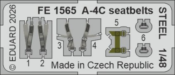 1/48 A-4C seatbelts STEEL for Hobby Boss