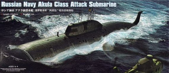 1/350 Russian Navy SSN Akula Class Attack Submarine
