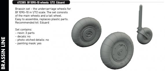 Brassin 1/72 Bf 109G-10 wheels for Eduard