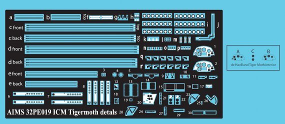 1/32 De Havilland Tiger Moth rigging and detail set