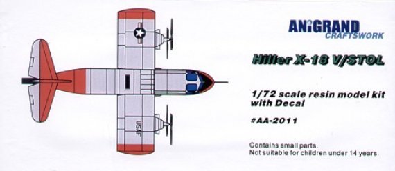 1/72 Hiller X-18 Tilt-wing Vtol cargo transport experiment