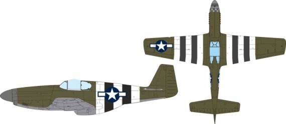 Eduard Mask 1/32 P-51B US National Insignia & D-Day Stripes