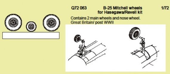 1/72 North-American B-25 Mitchell wheels