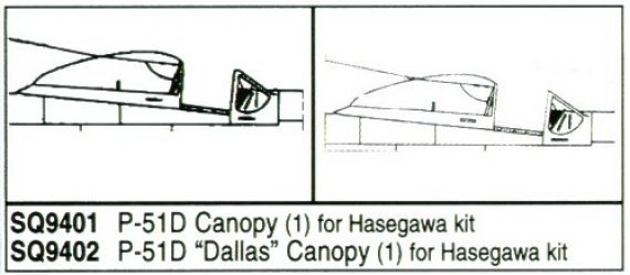 Squadron Canopies 1/32 P-51D Mustang Dallas Revell