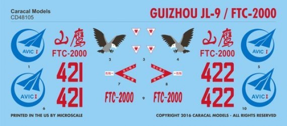 1/48 Guizhou PLA JL-9 / FTC-2000 Markings for colorful prototype