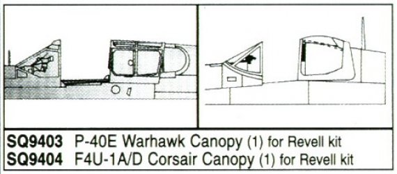 1/32 F4U-1A/D Corsair Canopy. 1 piece. For Revell kit