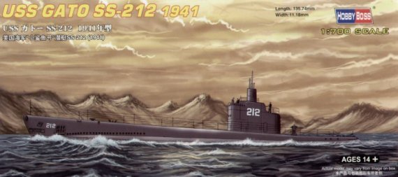 Hobby Boss USS Gato Class SS-212 1941 U-Boot 1/700
