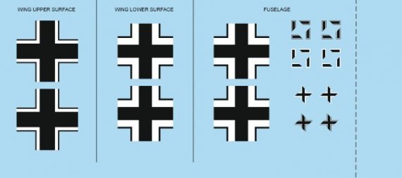 1/48 Decals Bf 109F-2 national insignia