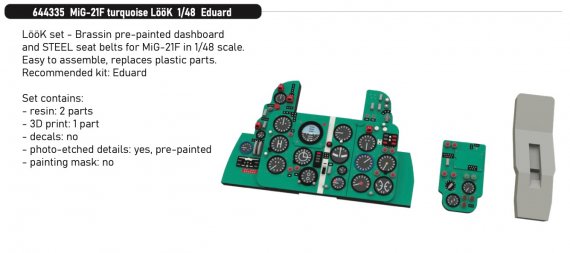 Brassin 1/48 MiG-21F turquiose LooK for Eduard