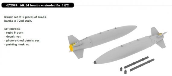 BRASSIN 1/72 Mk.84 bombs  retarded fin