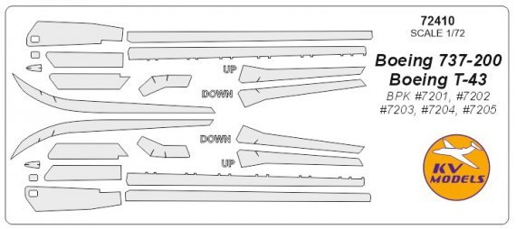 1/72 Boeing 737-200 / T-43 masks