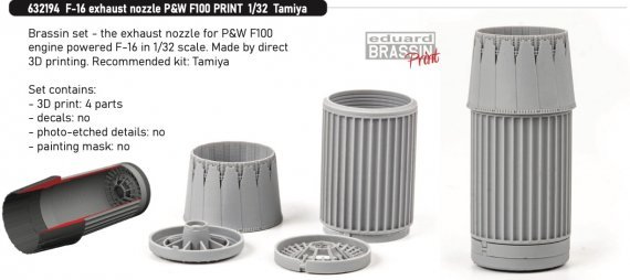 Brassin 1/32 F-16 exhaust nozzle P & W F100