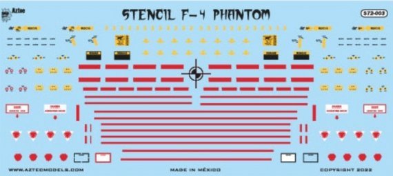 1/72 Generic Stencil McDonnell F-4 Phantom II