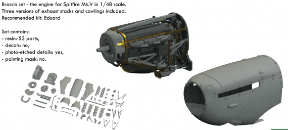 1/48 Supermarine Spitfire Mk.V engine