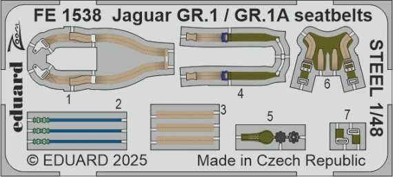 1/48 Jaguar GR.1 / GR.1A seatbelts STEEL for Airfix
