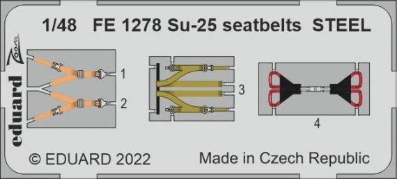 1/48 Su-25 seatbelts STEEL