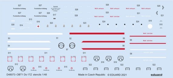 Dornier Do-17Z-2/Do-17-7/Do-17Z-10 stencils 1/48