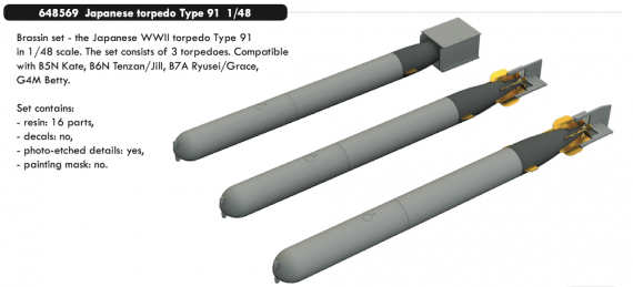 Brassin 1/48 Japanese torpedo Type 91