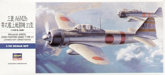 Hasegawa Mitsubishi A6M2b Zero Type 21 Zeke 1/72