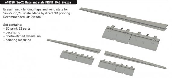 Brassin 1/48 Su-25 flaps and slats for Zvezda