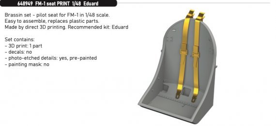Brassin 1/48 FM-1 seat PRINT EDU