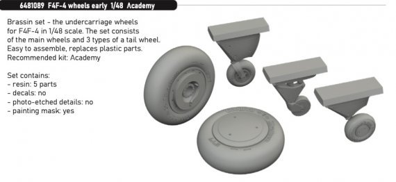 Brassin 1/48 F4F-4 wheels early for Academy