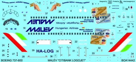 1/144 Decals Boeing 737-600 Malv Citibank (SKYL)