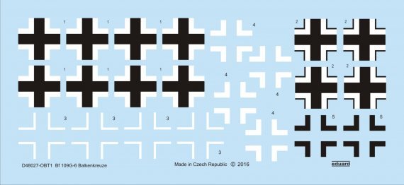 Decals 1/48 Bf 109G Balkenkreuze
