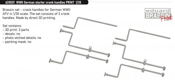 Brassin 1/35 WWII German starter crank handles