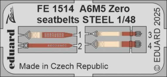 1/48 A6M5 Zero seatbelts STEEL for Finemolds