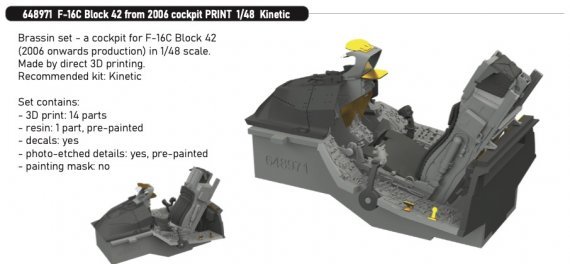 Brassin 1/48 F-16C Block 42 from 2006 cockpit