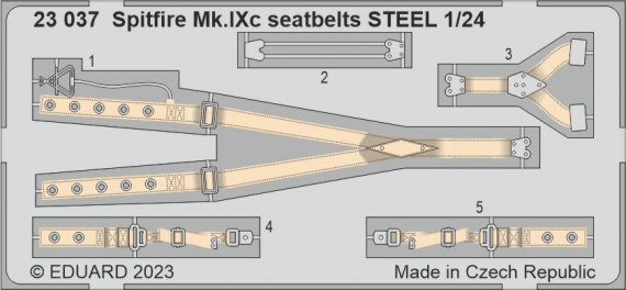 1/24 SET Spitfire Mk.IXc seatbelts STEEL