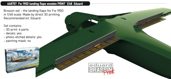 Brassin 1/48 Fw 190D landing flaps wooden