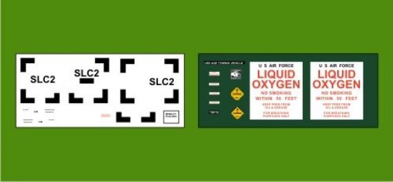 1/48 Decals for the USAF Liquid Oxygen (LOX) Cart kit.