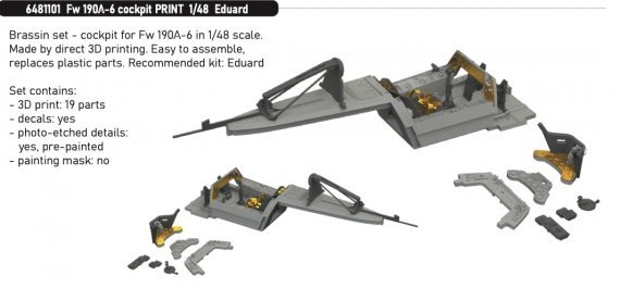 Brassin 1/48 Fw 190A-6 cockpit for Eduard