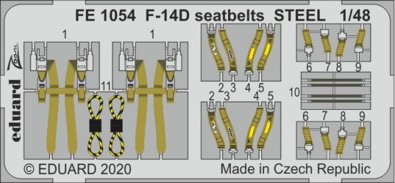 1/48 F-14D seatbelts STEEL