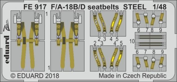 1/48 McDonnell-Douglas F/A-18B/D seatbelts STEEL
