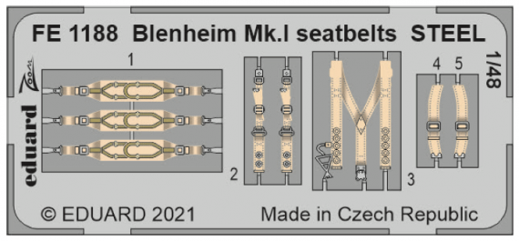 1/48 Blenheim Mk.I seatbelts STEEL