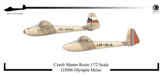1/72 Olympia Meise with decals gliders