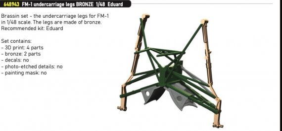 Brassin 1/48 FM-1 undercarriage legs BRONZE
