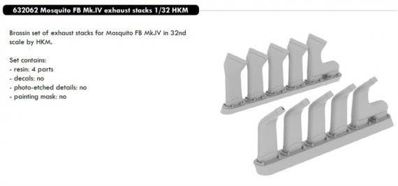 BRASSIN 1/32 Mosquito FB Mk.IV exhaust stacks